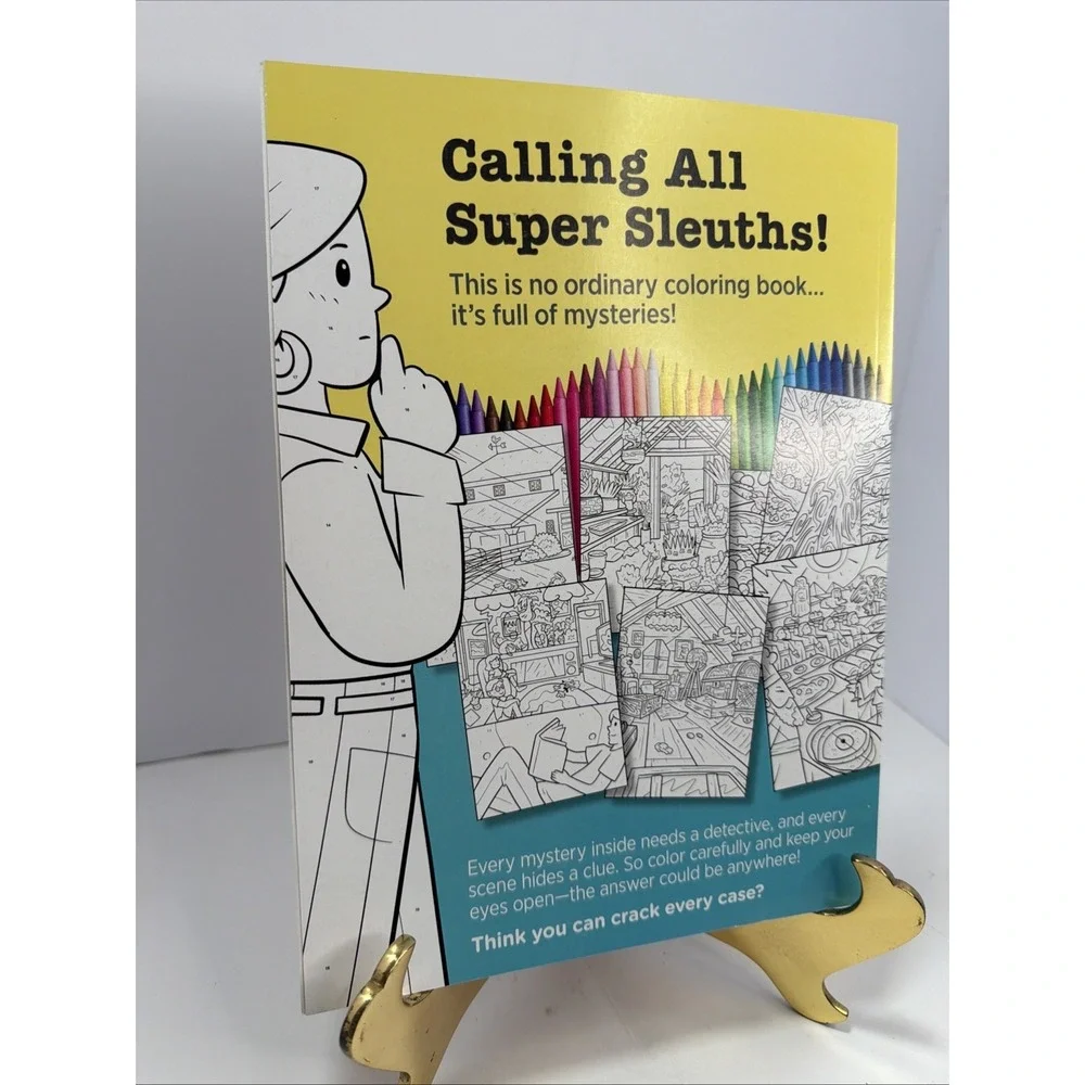 Color-Me Mysteries Coloring Book - 42 Mysteries Activities Any Kid Can Solve NEW